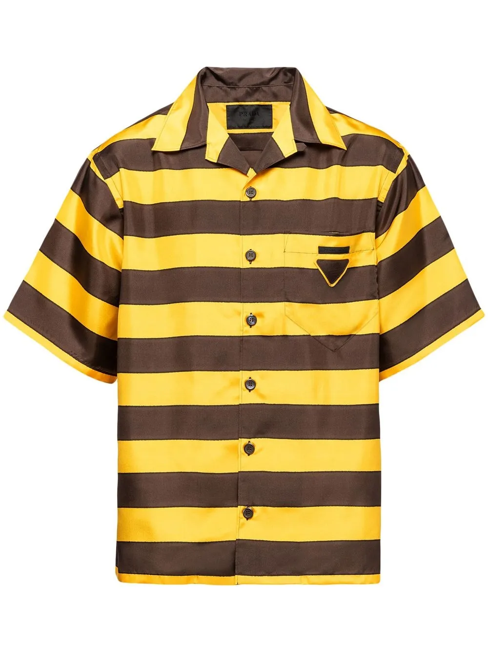 

Prada striped short-sleeved silk shirt - Brown