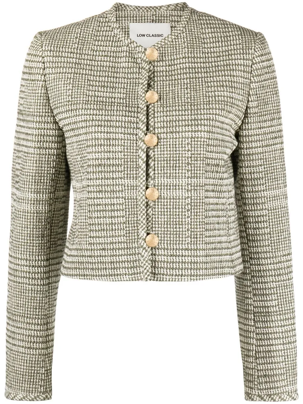 

Low Classic round-neck cropped jacket - Green