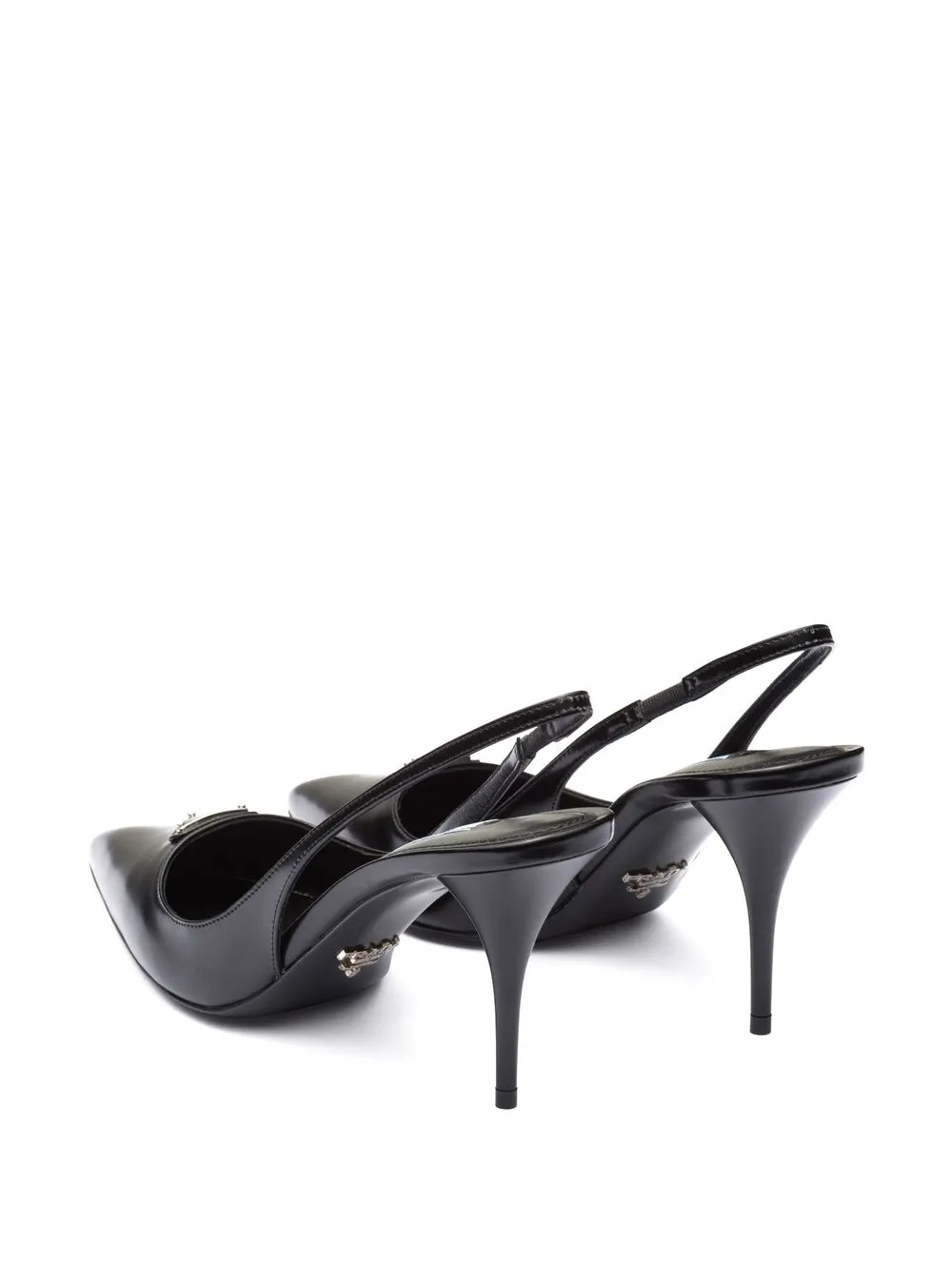 prada leather slingback 85mm pumps - black