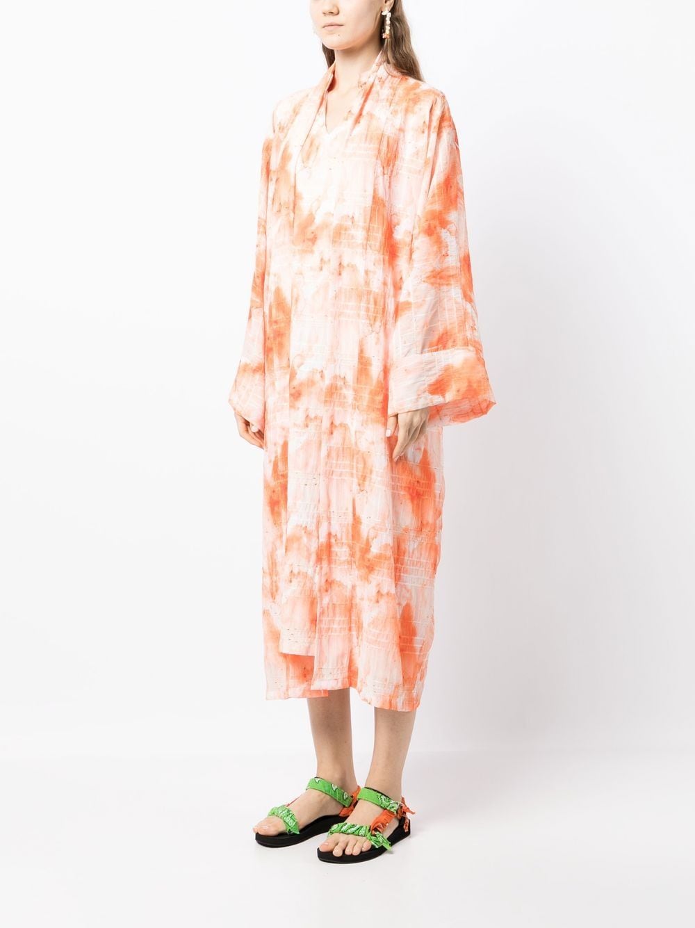 Shop Bambah V Neck Kimono Set In Orange
