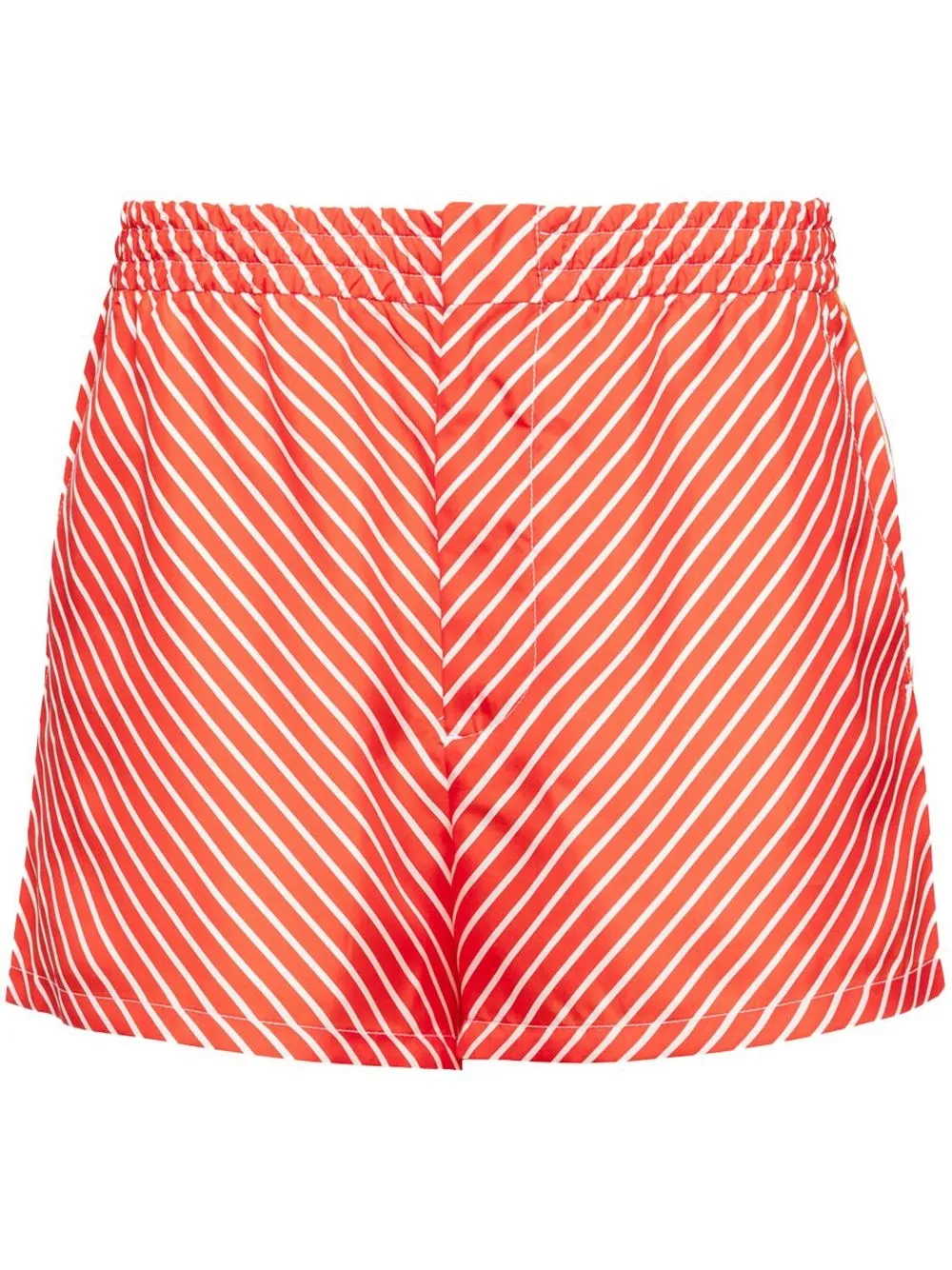 

Prada diagonal-stripe silk shorts - White