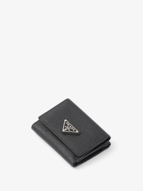 Prada small logo-plaque leather wallet