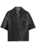 Prada nappa-leather bowling shirt - Black