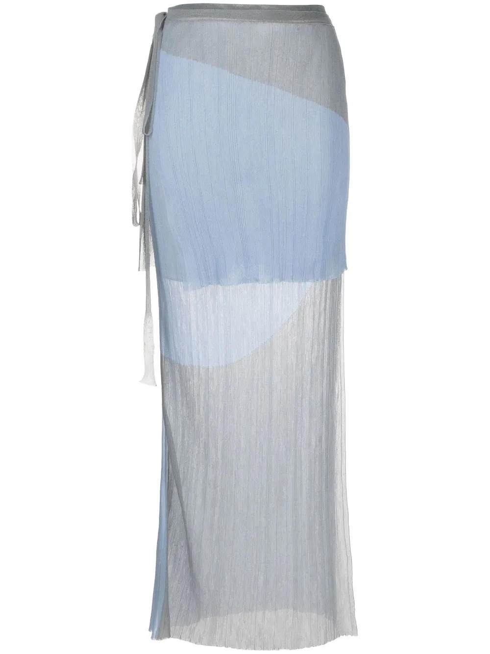 

Eckhaus Latta Watercolor sheer skirt - Blue