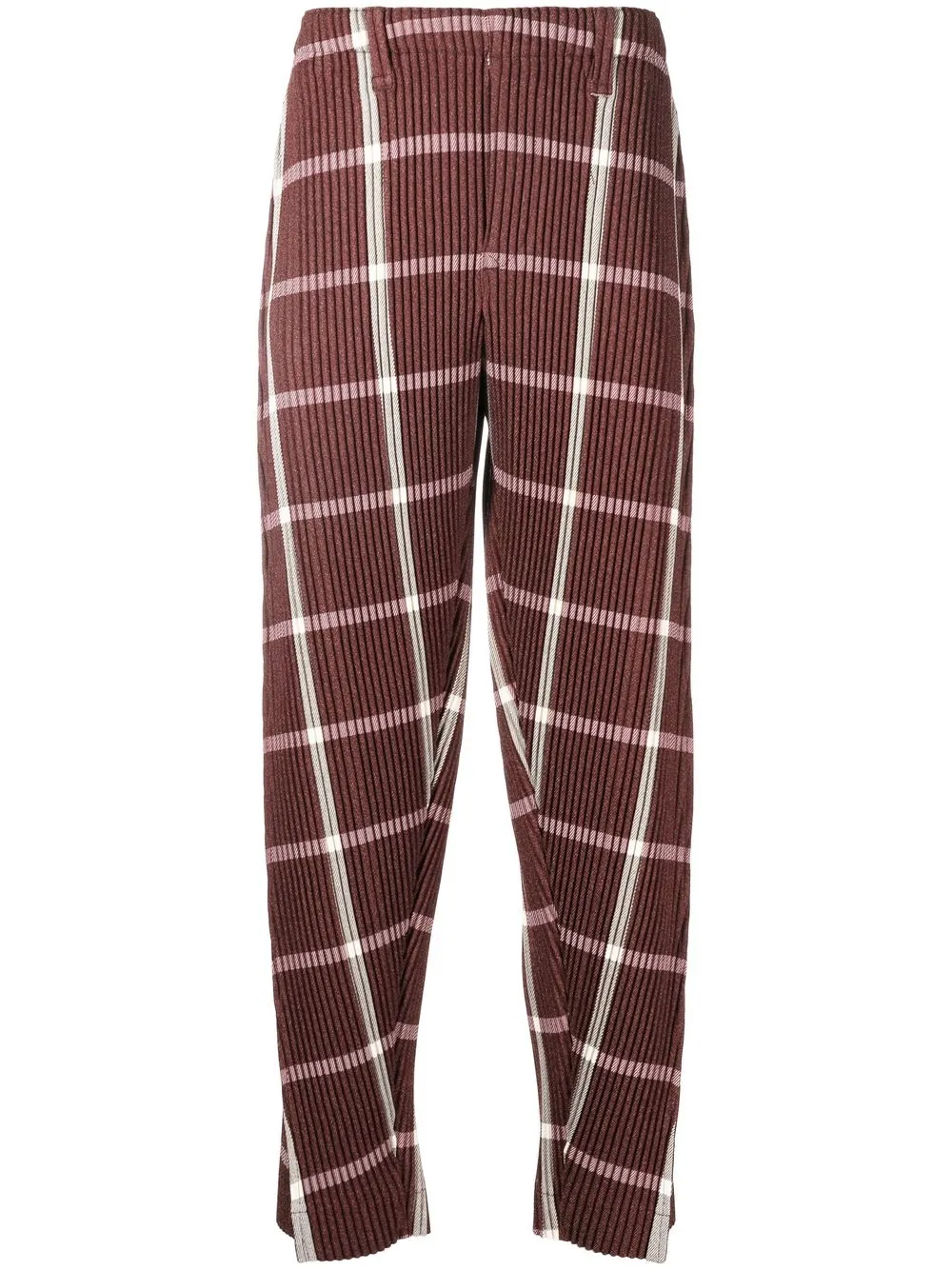 

Homme Plissé Issey Miyake pleated check-tweed trousers - Brown