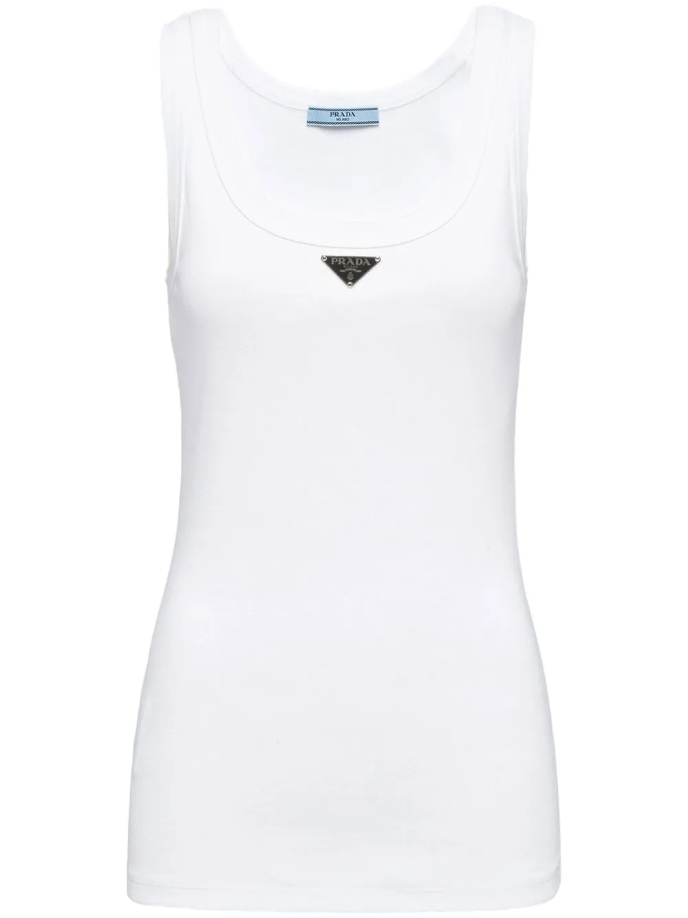 

Prada enamel logo-plaque tank top - White