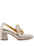 Madison.Maison block heel loafers - Silver