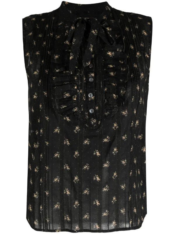 Ralph Lauren RRL ジャカード ノースリーブブラウス | ブラック