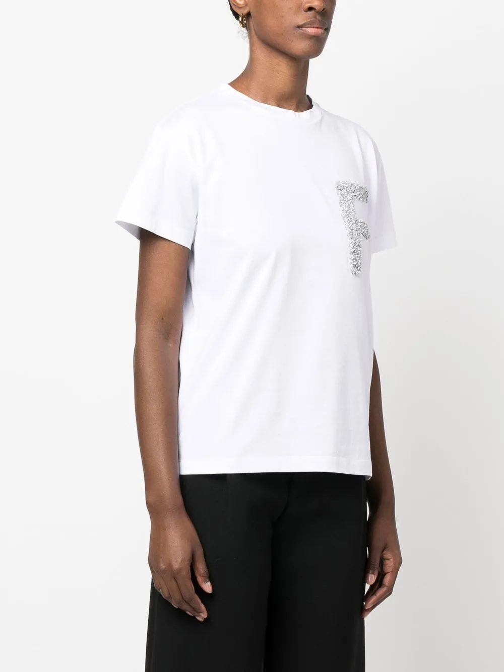 Fabiana Filippi letter-patch T-shirt | White | FARFETCH AU