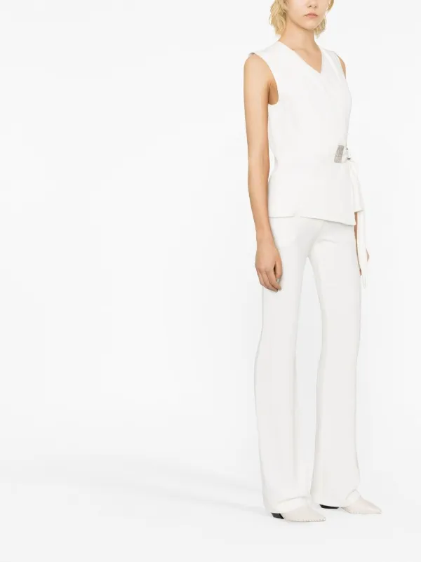 お決まり品　Fabiana Filippi トップス　白 Fabiana Filippi bead-embellished T-shirt | White | FARFETCH