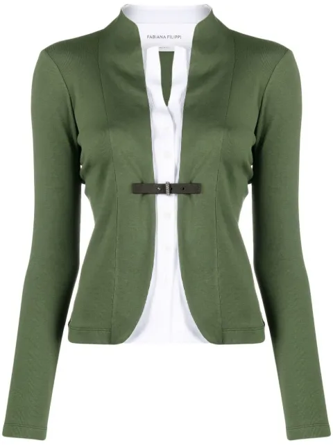 Fabiana Filippi buckle-fastened cotton-blend jacket