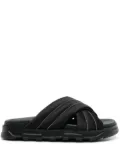 Fabiana Filippi quilted crossover-strap slides - Black