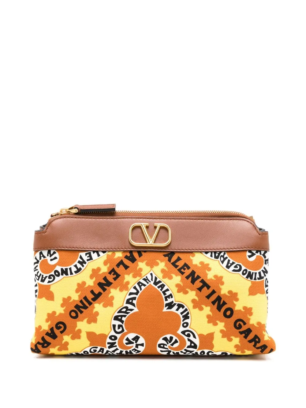 Valentino Garavani VLogo bandana-print pouch | Yellow | Image 1