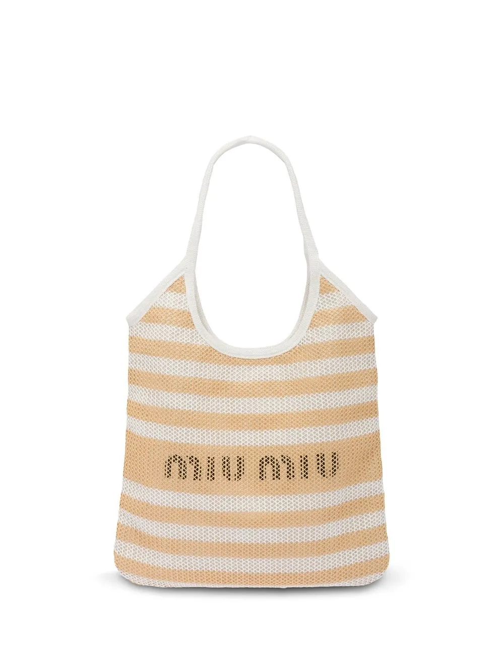 

Miu Miu lined striped mesh tote bag - White