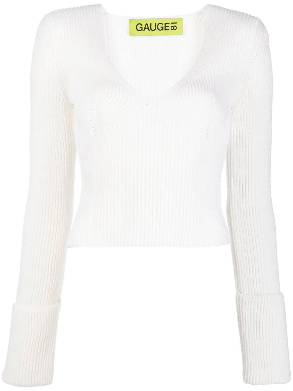 

GAUGE81 V-neck rib-knit jumper - White