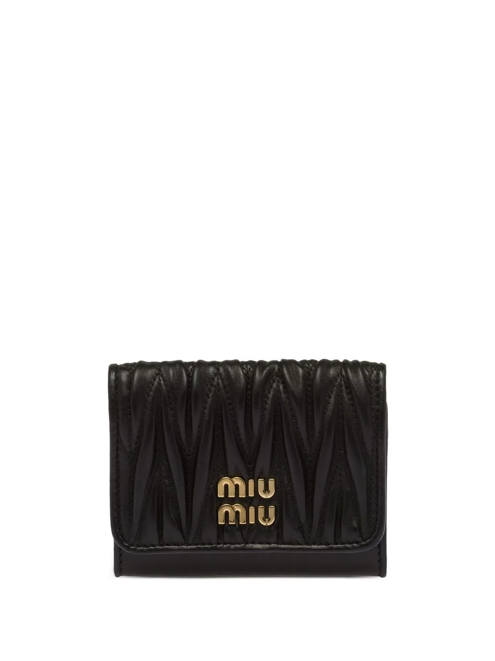 Miu Miu 马特拉塞凸纹纳帕皮卡夹 In Black