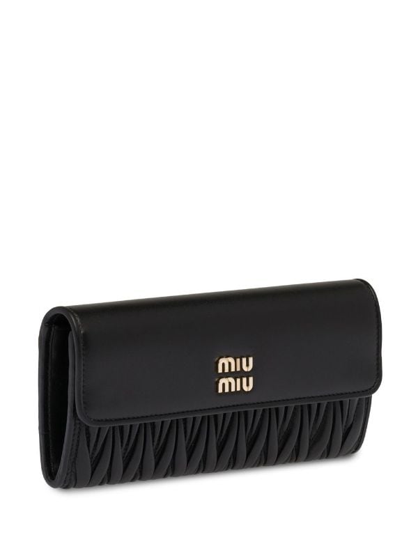 Miu miu outlet matelassé leather wallet