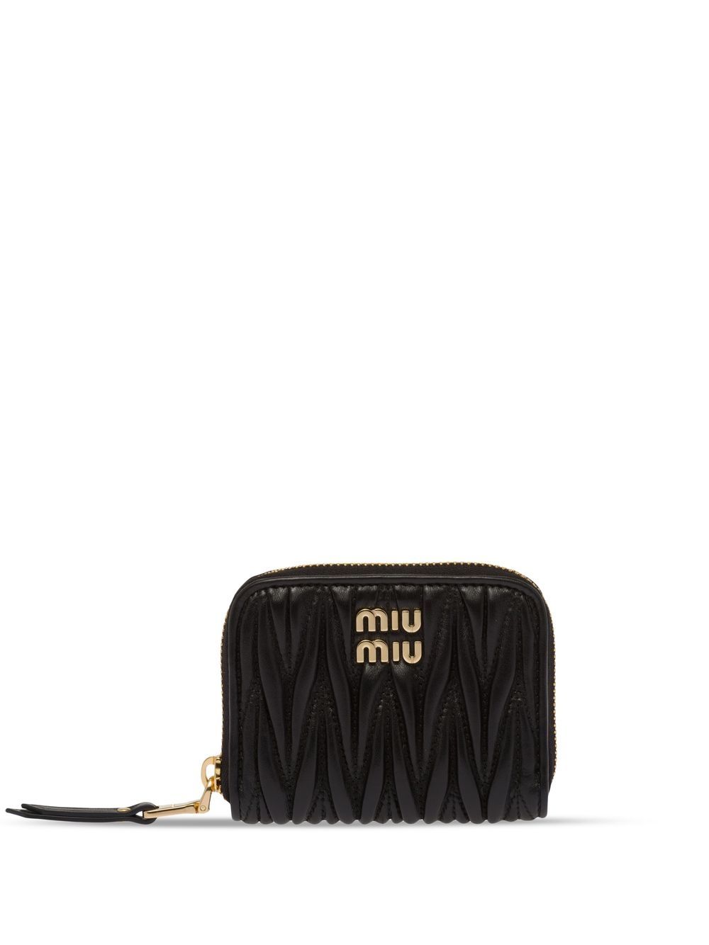 Miu Miu matelassé leather coin purse – Black