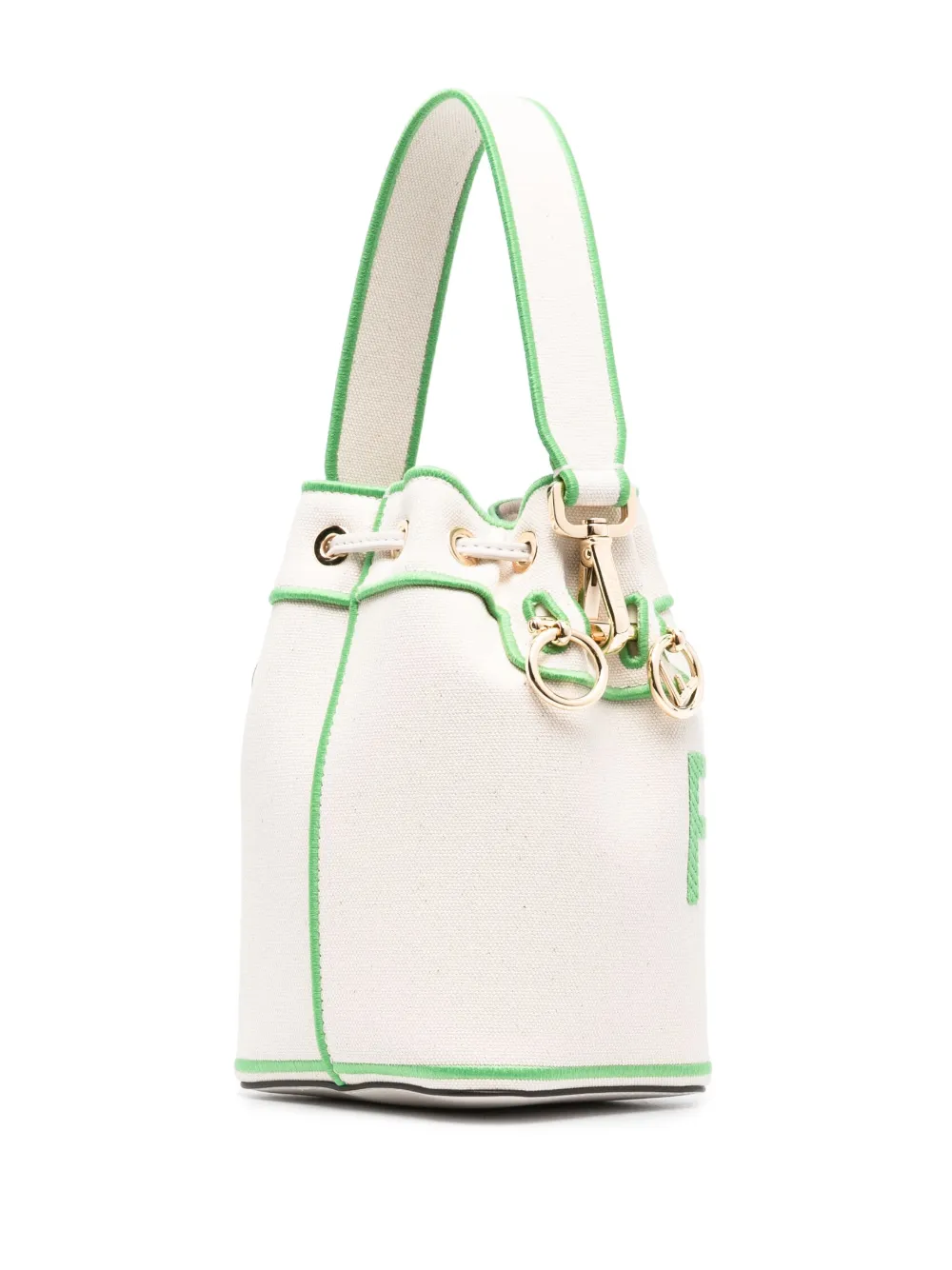 Fendi Mon Tresor Canvas Bucket Bag In Neutral