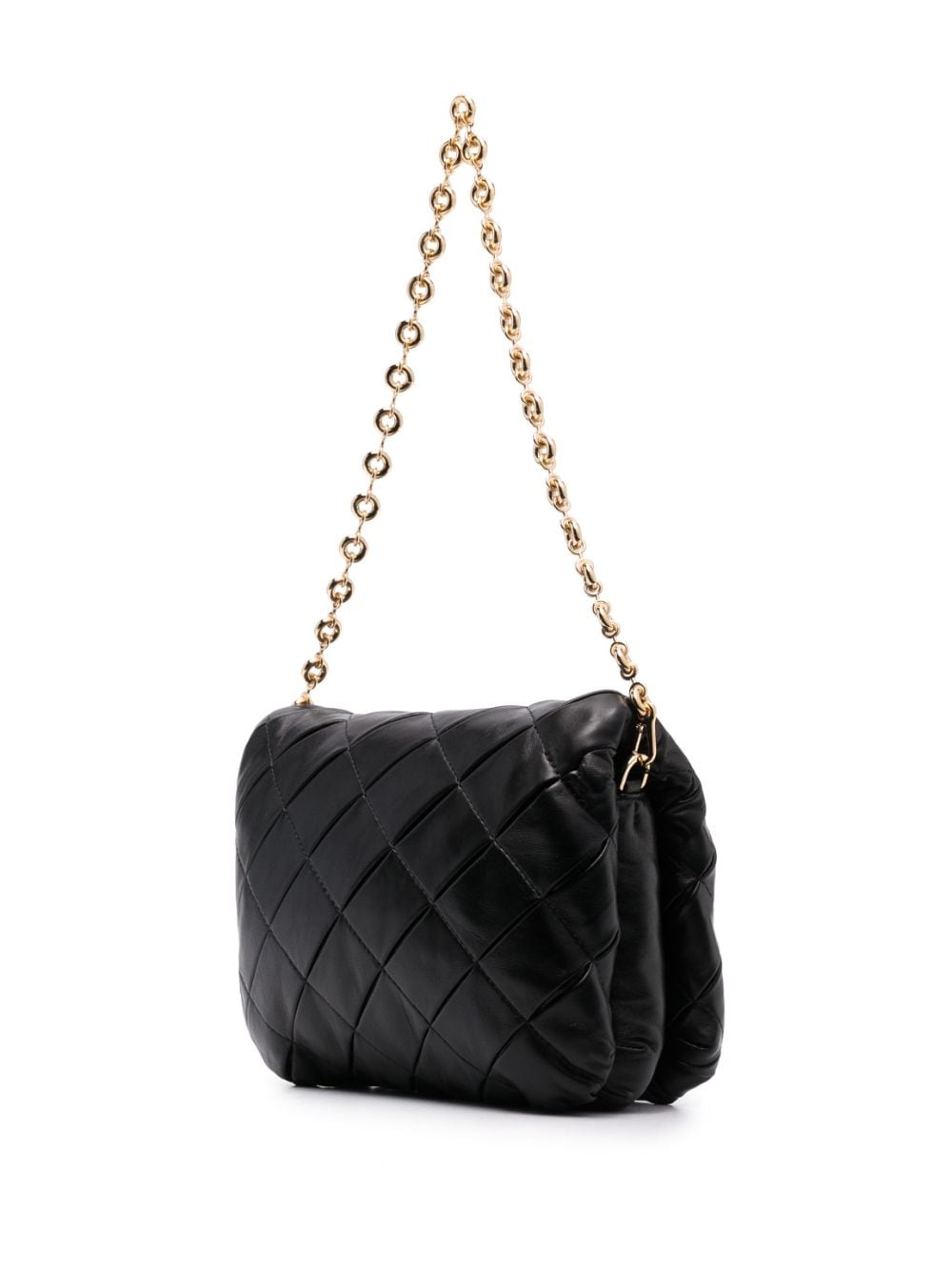 Loewe Goya Puffer Leather Shoulder Bag In Black