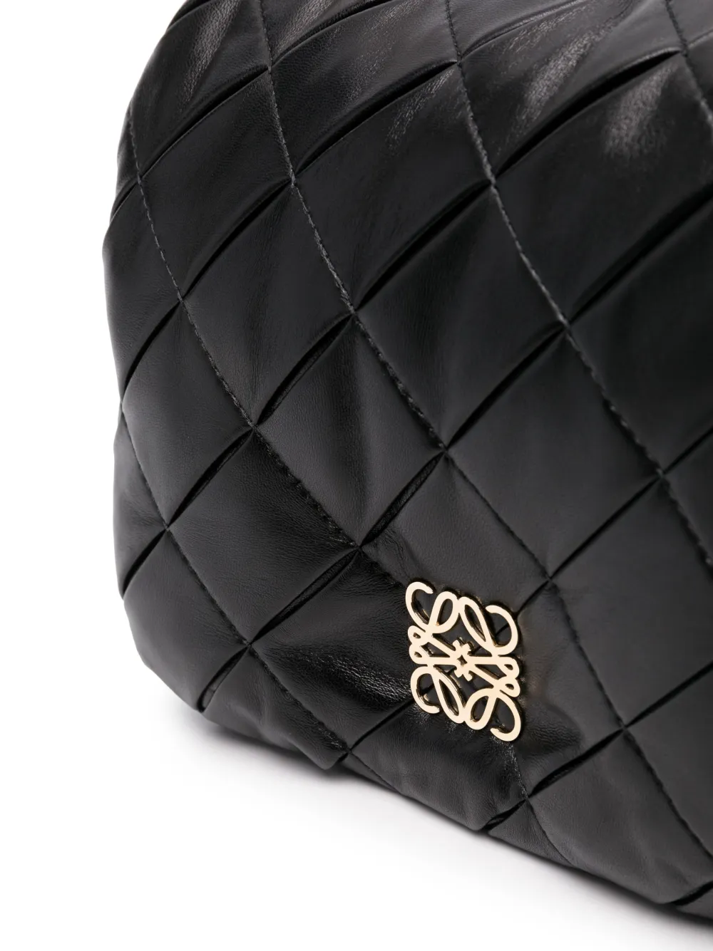 Loewe Goya Puffer Leather Shoulder Bag In Black