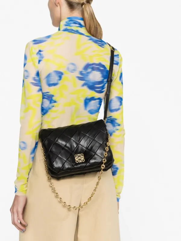LOEWE Goya Puffer Crossbody Bag | Black | FARFETCH