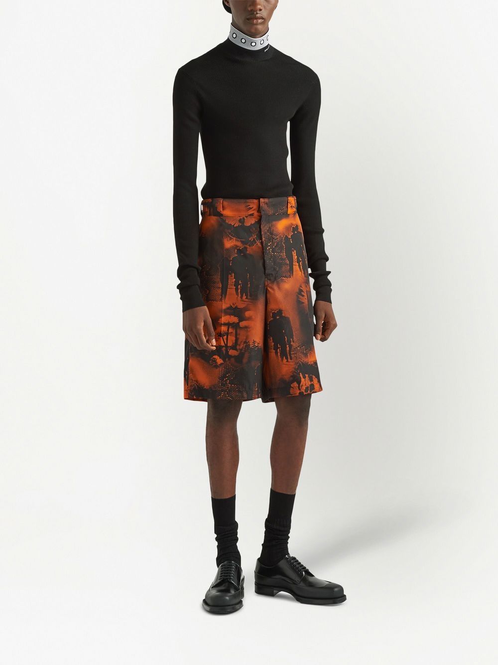 Prada Bermuda shorts met print - Zwart