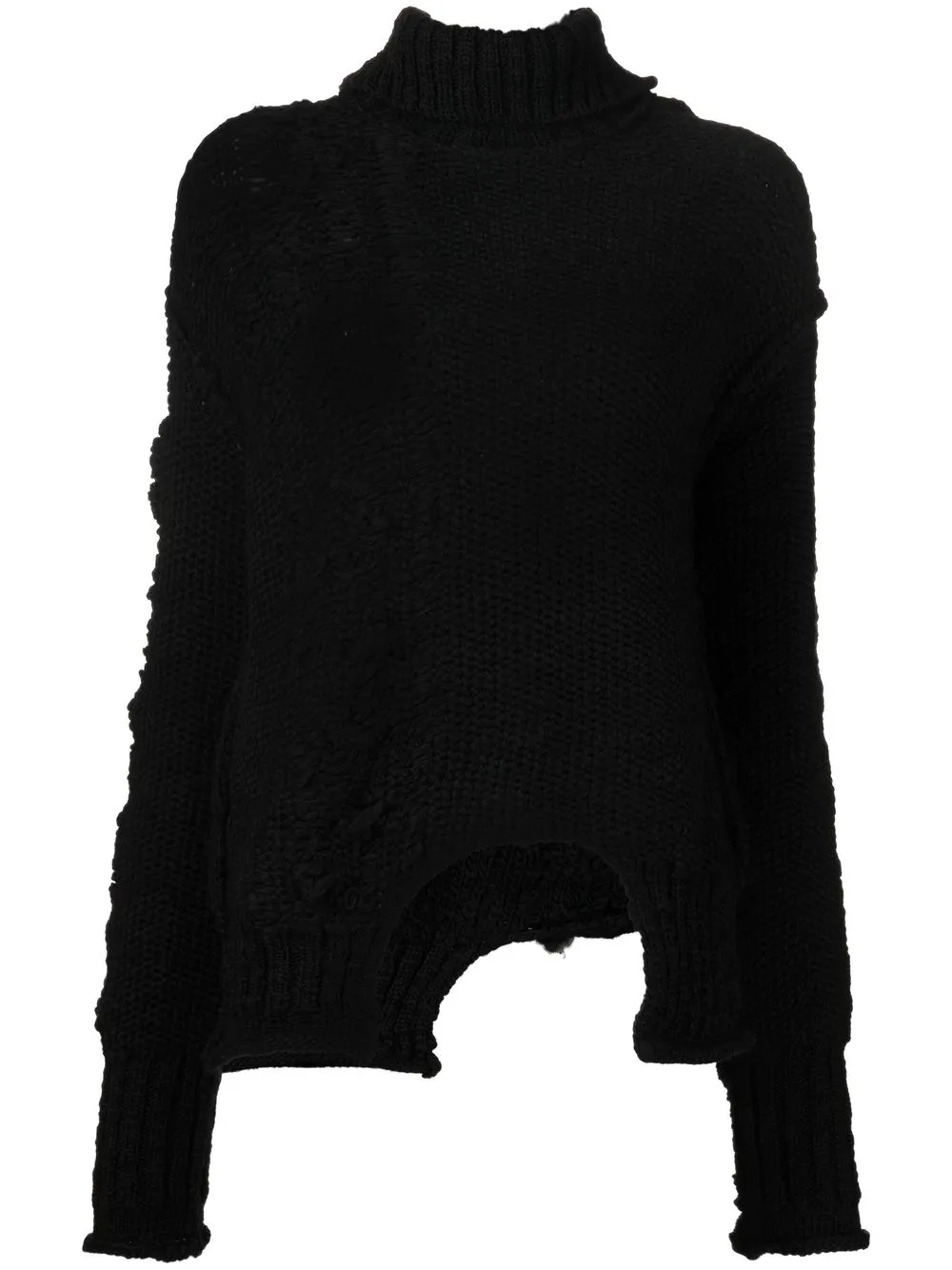 

Y's distressed high neck jumper - Black