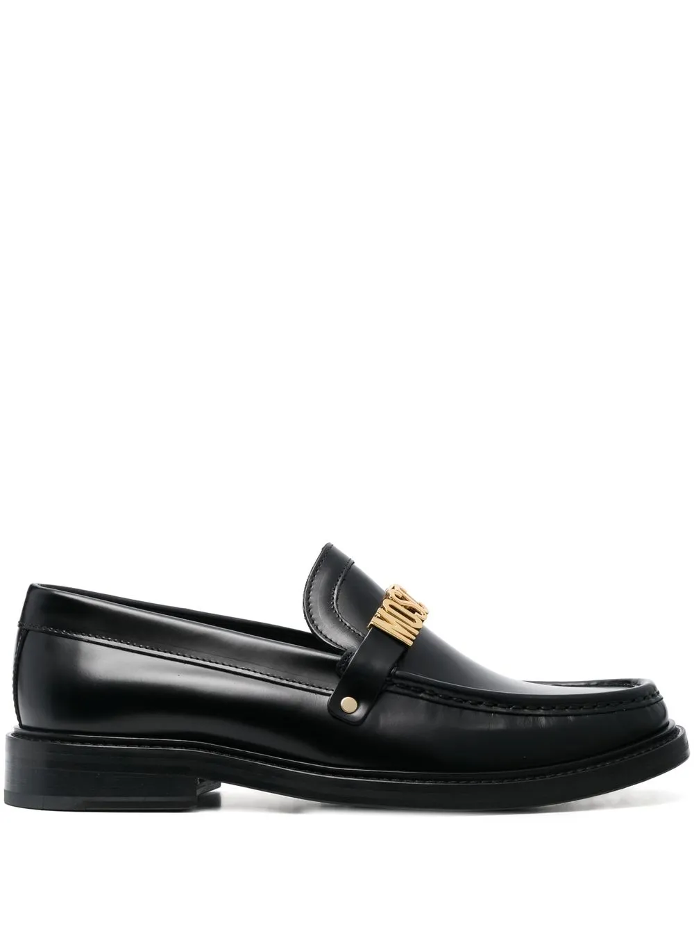 

Moschino mocasines con placa del logo - Negro