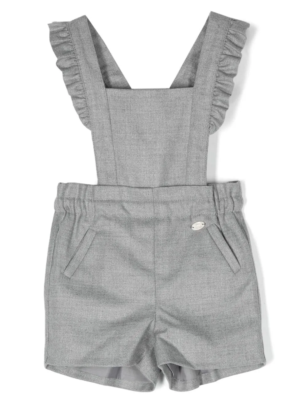

Tartine Et Chocolat ruffle-trim short dungarees - Grey
