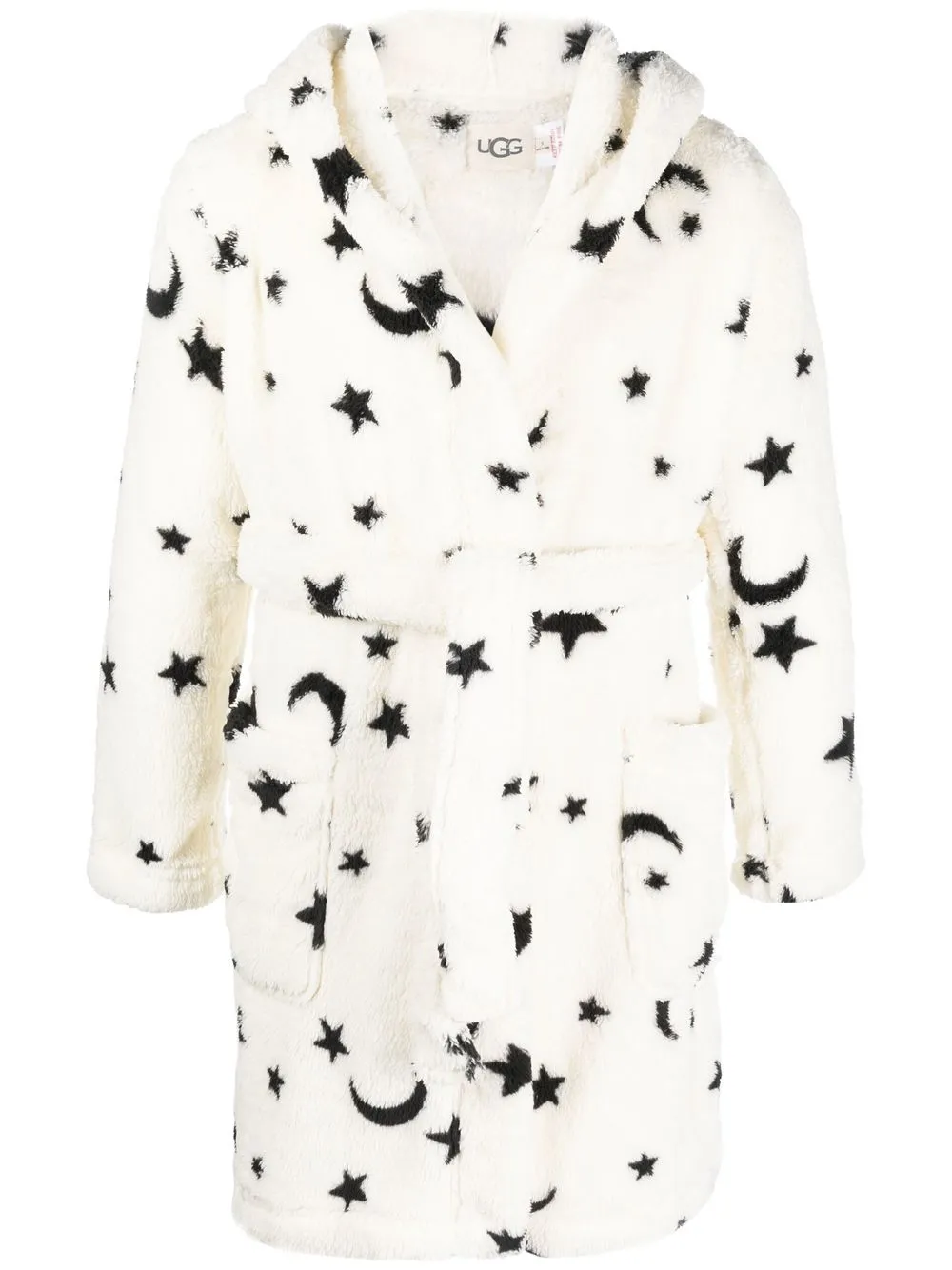 Ugg Aarti Faux Shearling Hooded Robe In White
