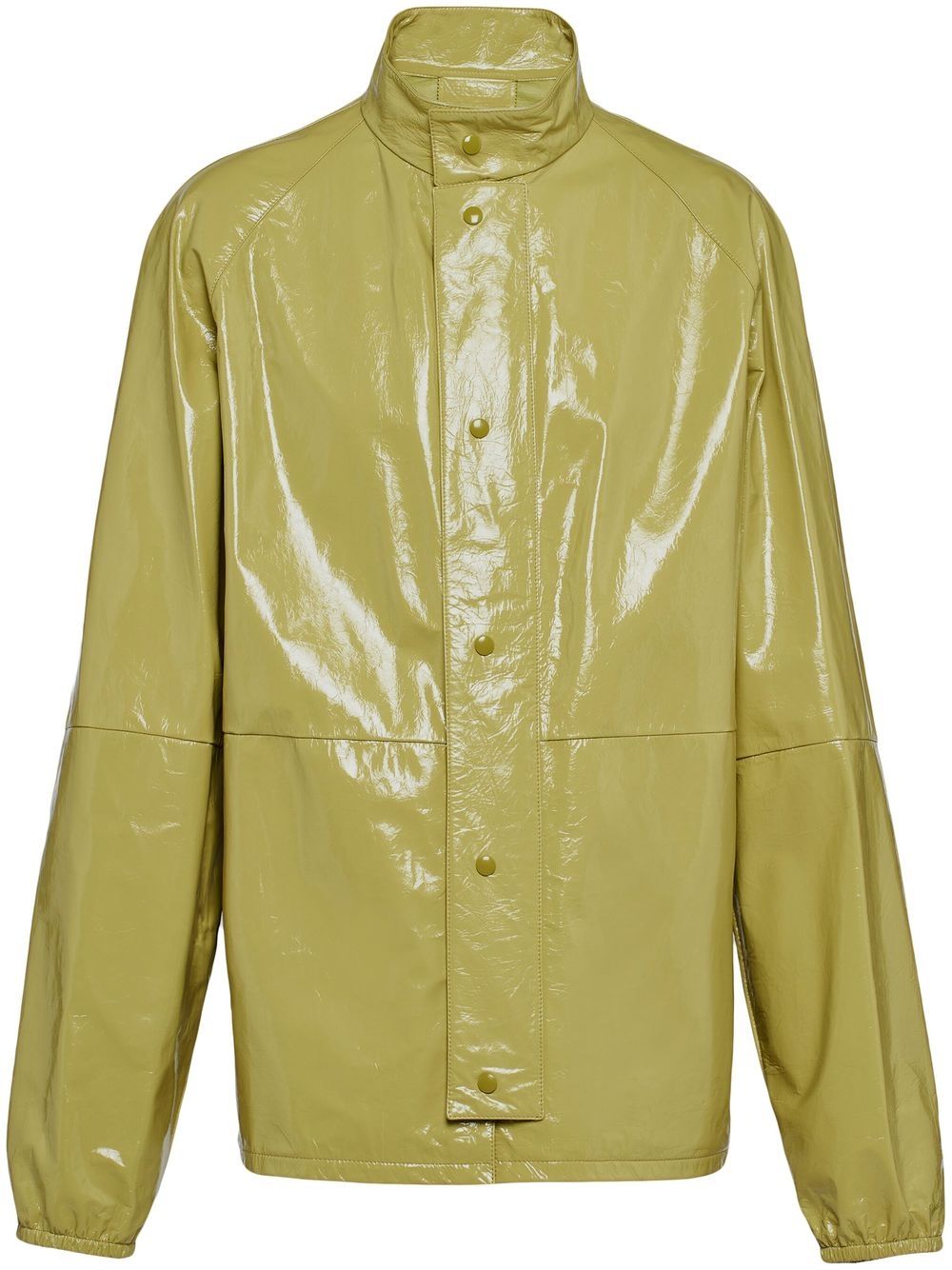 prada leather glossy jacket - green