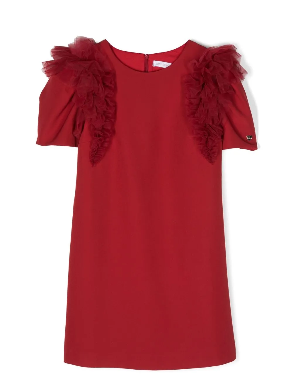 

Monnalisa short-sleeve ruffled shift-dress - Red