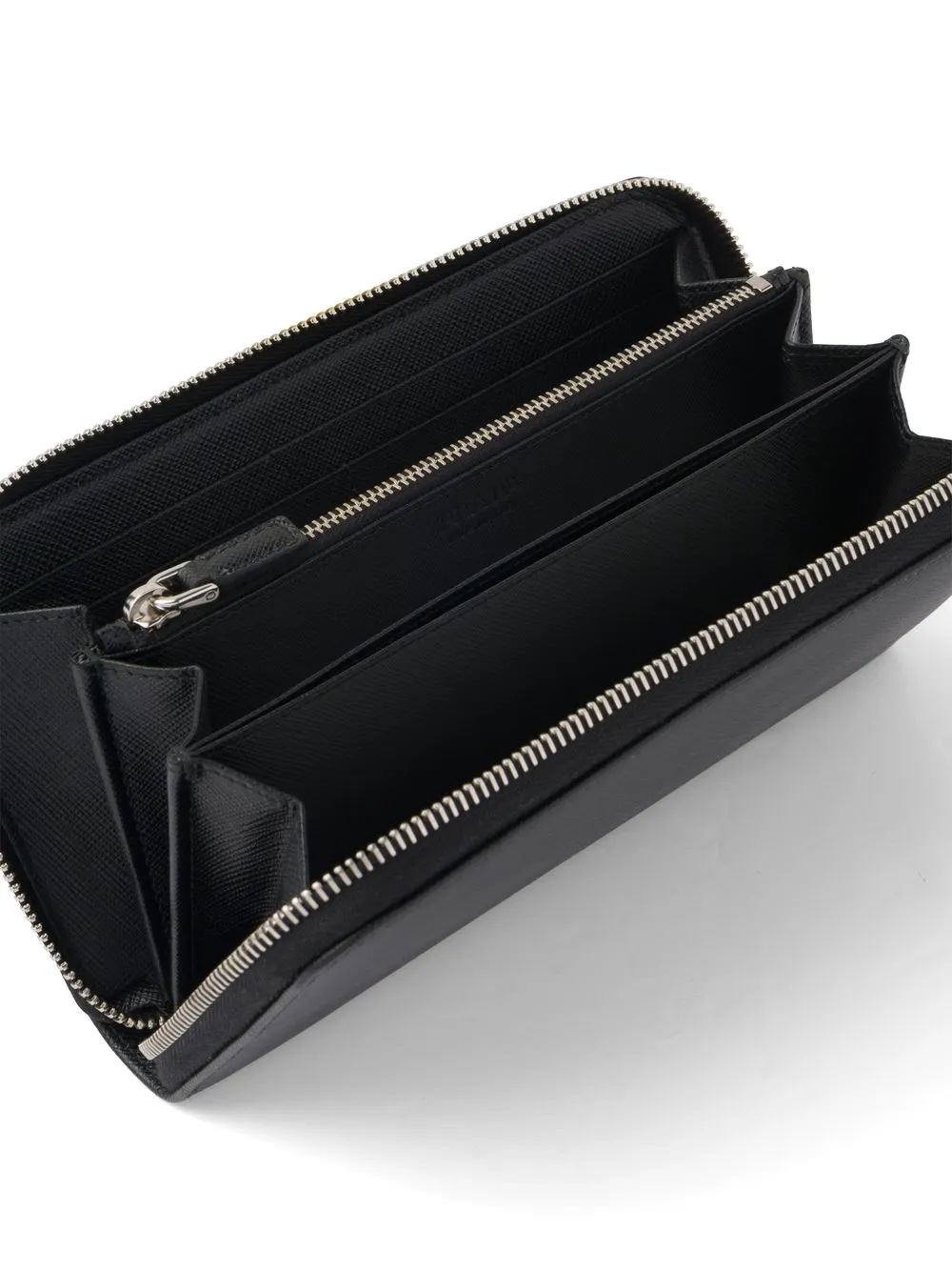 Shop Prada Saffiano Leather Wallet In Black