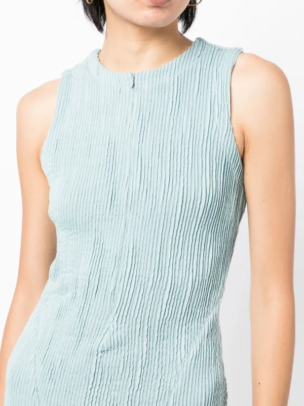 【関税込み】Eckhaus Latta ミディアムドレス Eckhaus Latta Sliced Midi Dress | Blue | FARFETCH