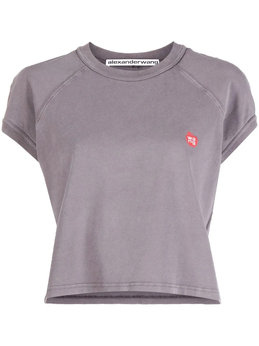 

Alexander Wang logo-patch cropped T-shirt - Grey