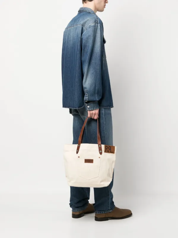 RRL LEATHER TOTE BAG-