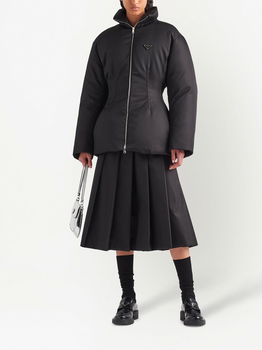 Shop Prada Re-nylon Puffer Jacket In 黑色
