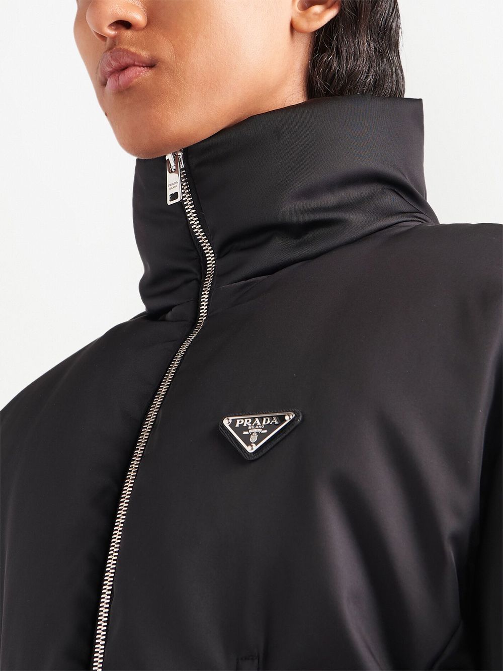 Shop Prada Re-nylon Puffer Jacket In 黑色