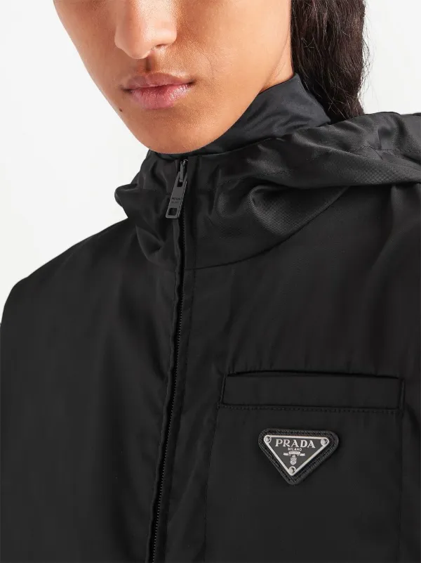 PRADA ロゴポプリンストレッチ クロップドジャケット プラダ PRADA