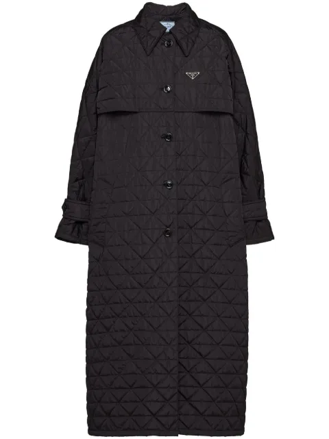 Prada diamond-quilted trench-coat