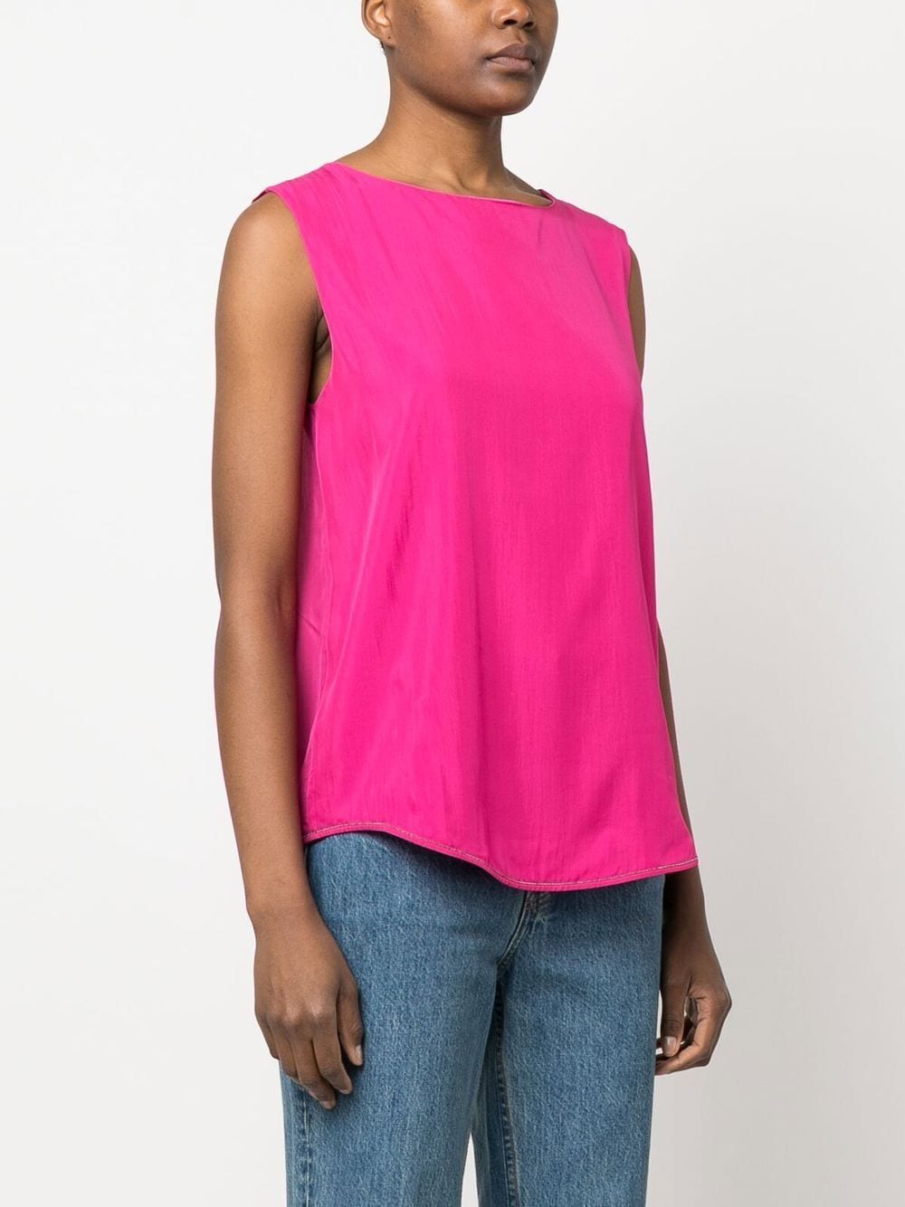 Shop Fabiana Filippi Bead-embellished Sleeveless Top In Pink