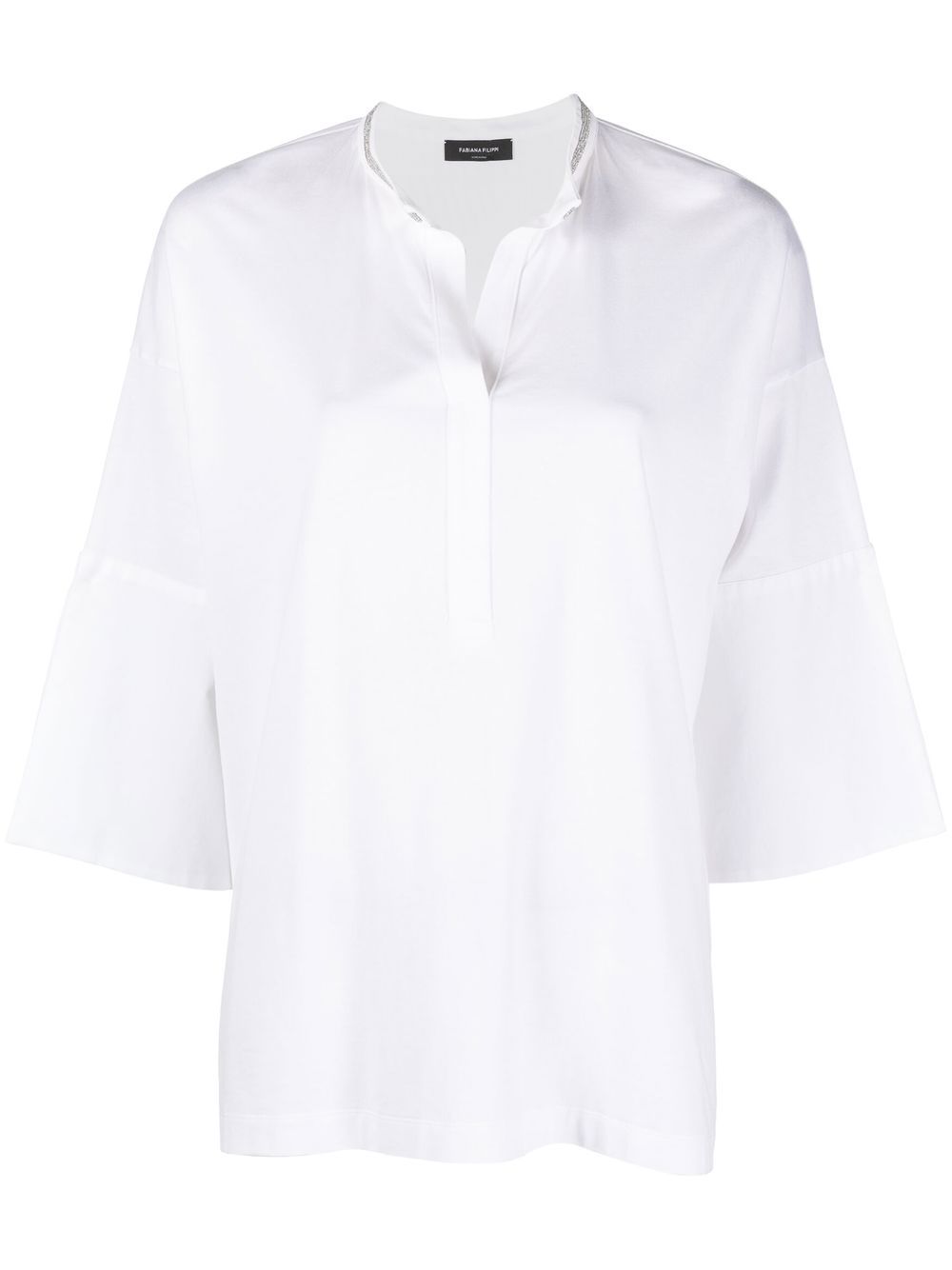 

Fabiana Filippi bead-embellished cotton blouse - White