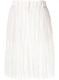 Fabiana Filippi pinstripe linen-blend shorts - White