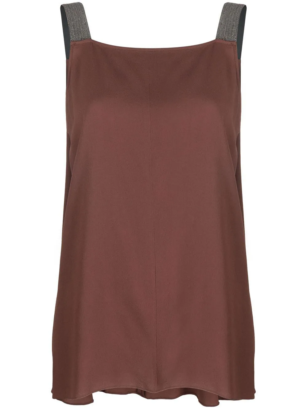 Fabiana Filippi Metallic Strap Top In Brown