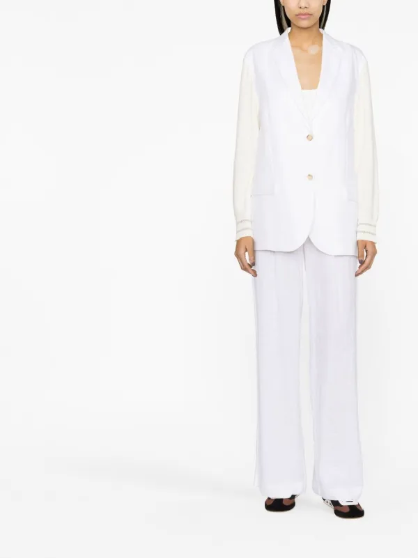 アウターその他 FABIANA FILIPPI Woman Blazer White GCD265F315D822 0149 Fabiana Filippi contrast-sleeve single-breasted Blazer