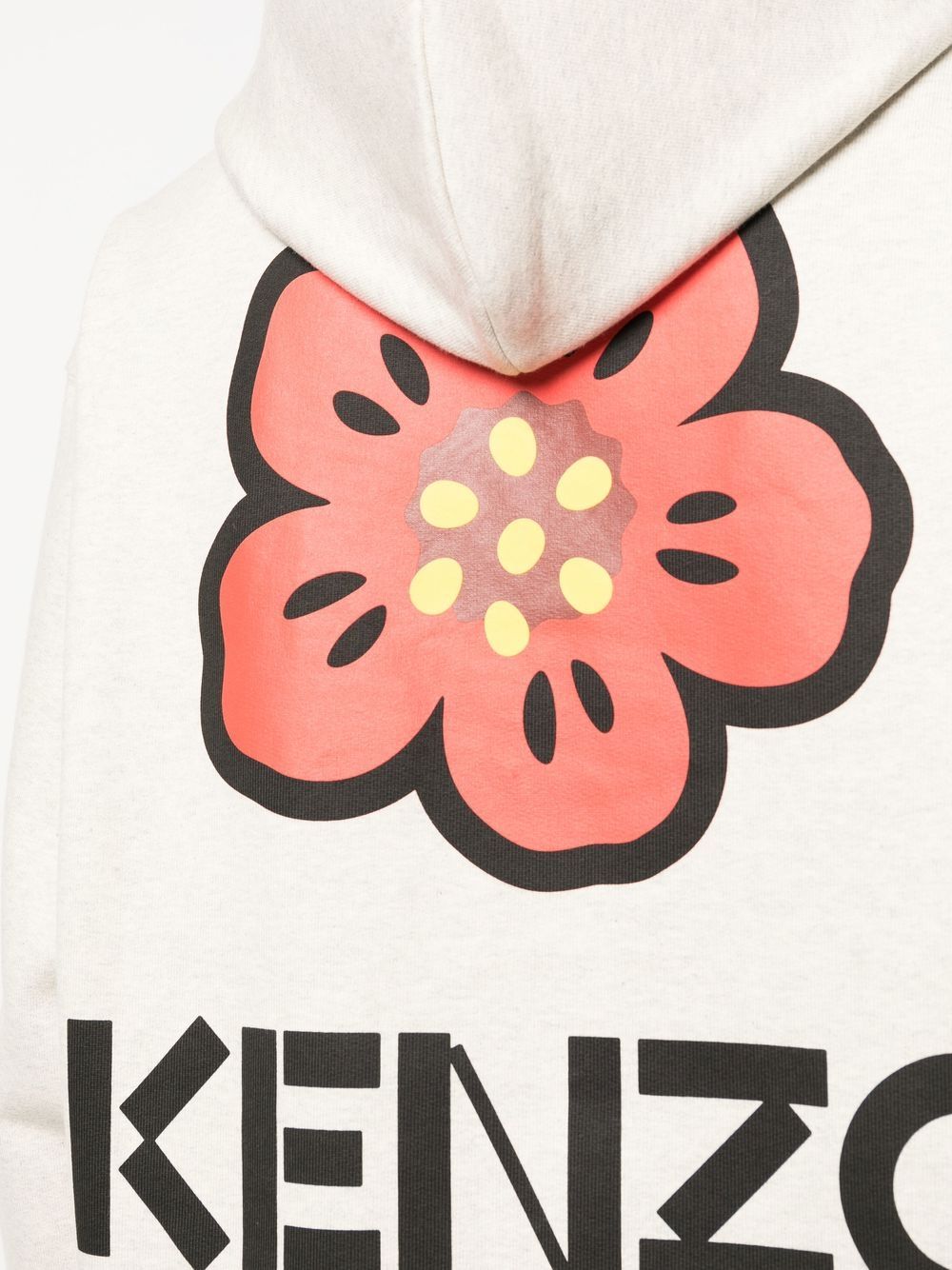 Shop Kenzo Boke Flower Stretch-cotton Hoodie In Grey