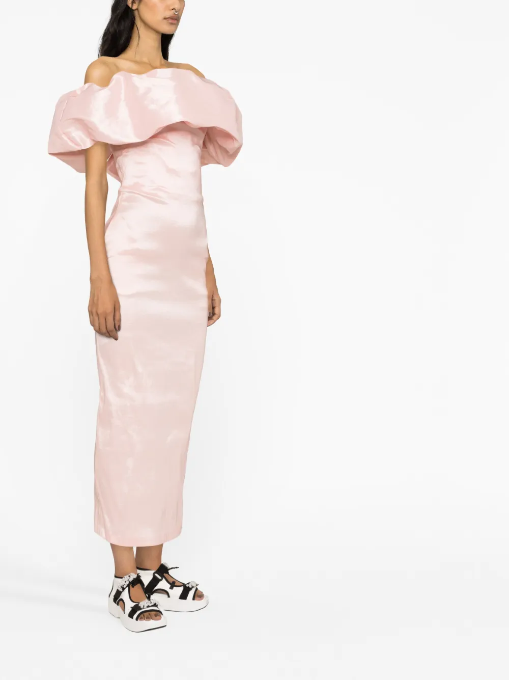 Kika Vargas Satijnen midi-jurk - Roze