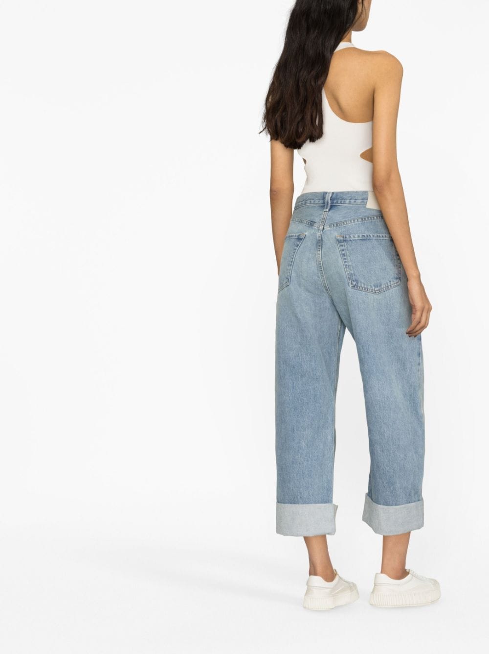 Shop Citizens Of Humanity Ayla Baggy Cropped Jeans In Blue