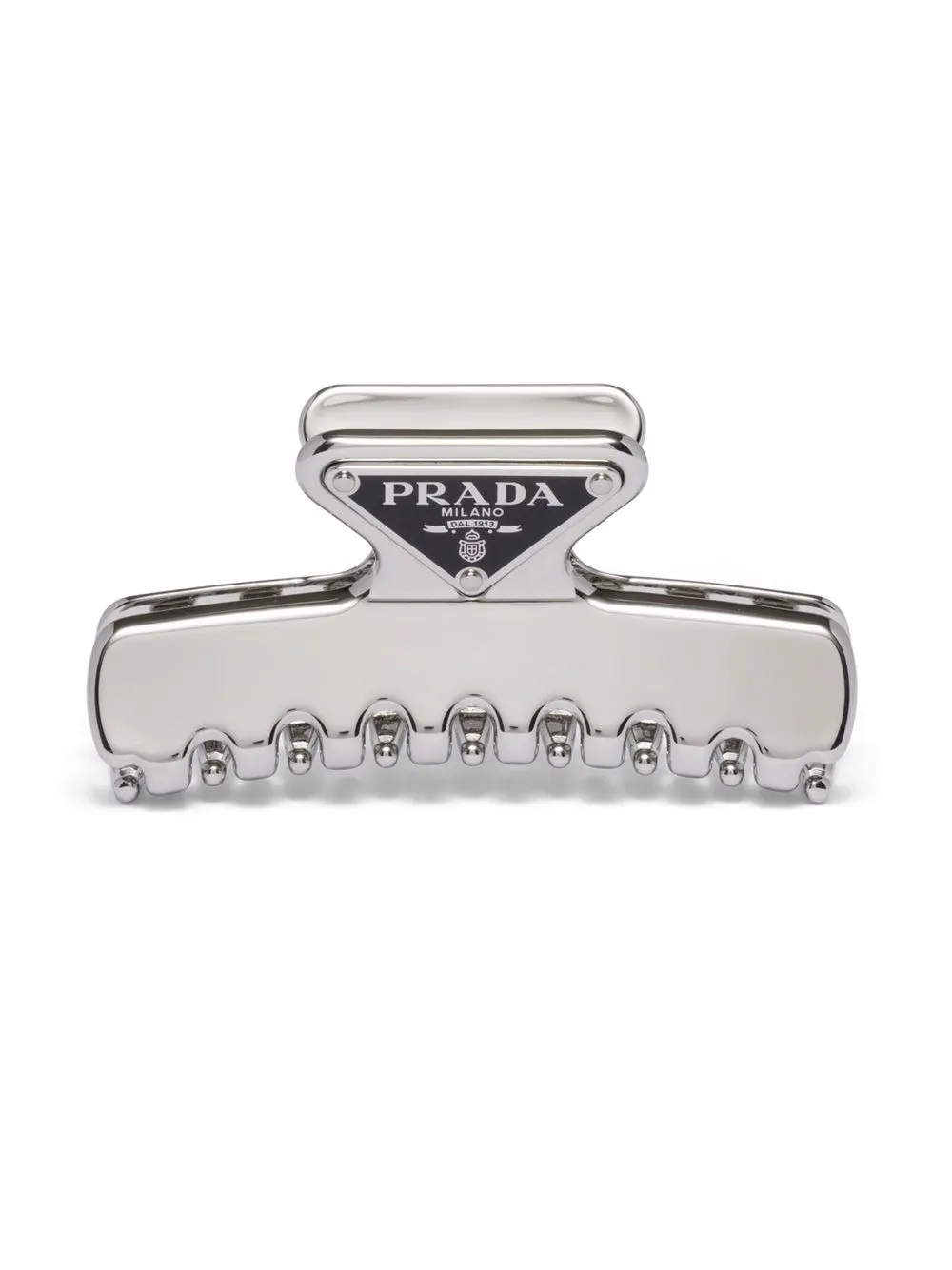 Prada Haarklammer Mit Logo-schild In Silver